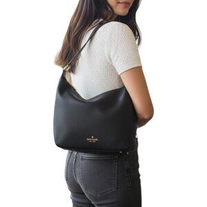 Kate Spade New York Women's Leila Pebbled Leather Shoulder Tote Bag Black K8694